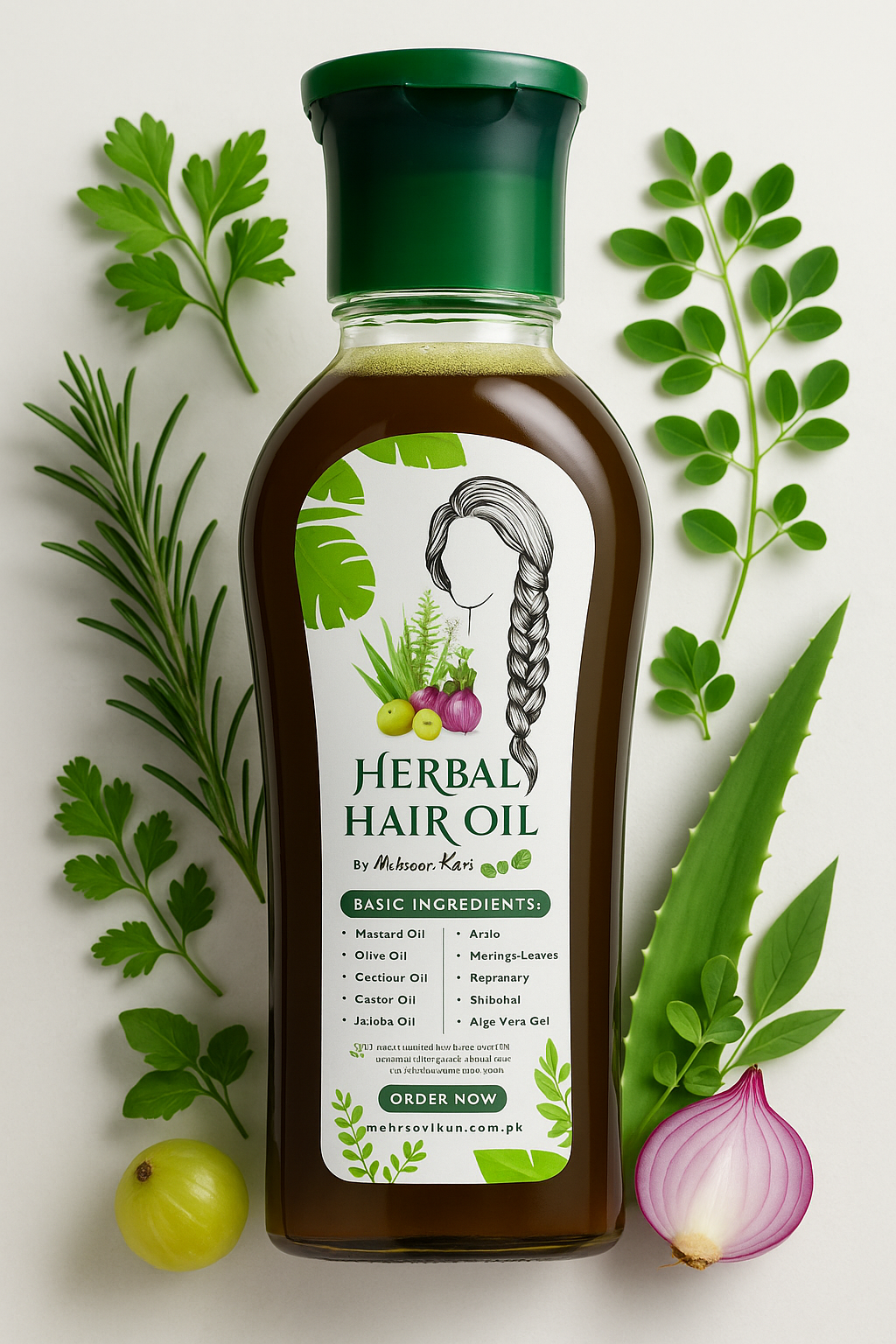Herbal Hair Oil - 100% Organic Herbal Hair Oil